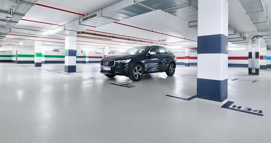 Wall, ceiling and floor renovation in the underground car park of Pentahotel Leipzig