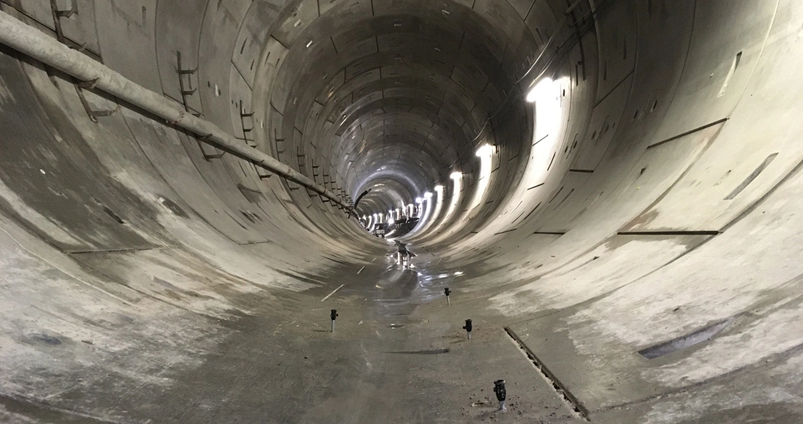 Udsigt ind i tunnelen til Sydhavn/M4 tunnelbyggeriet i København