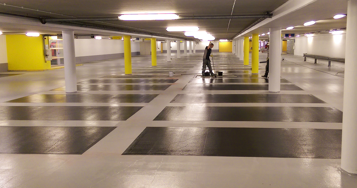The floor coating work in the P3 Mikado multi-storey car park in Amsterdam was completed in just five days.