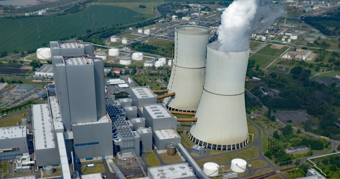 Bird view on Lippendorf lignite-fired power station